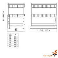 سبد ریلی سیب زمینی و پیاز سه طبقه- کف ریل-کابینت کم عمق